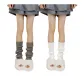 2 Pack (White+Smoke Gray) Crew Socks Set 40cm