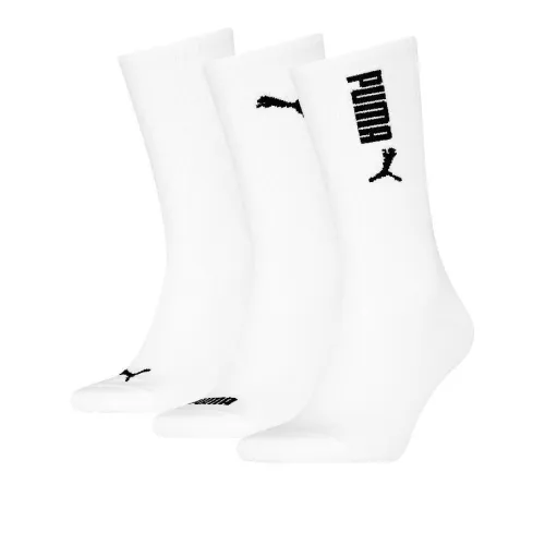 PUMA Mid Calf Socks Unisex Combo Set 3 Pack White