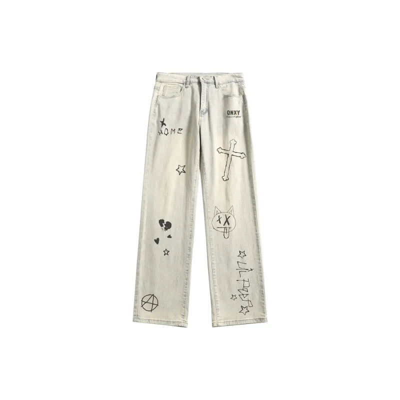 Qnxeey Jeans Unisex-58