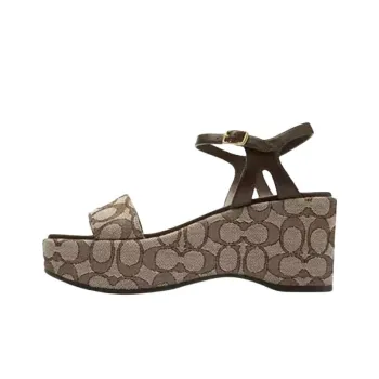 COACH One Strap Sandals 8cm Women's Brown