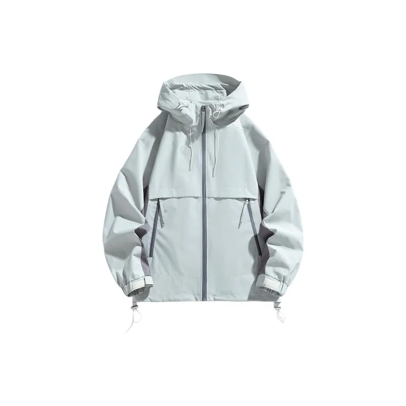 Yalu Water Resistant Windproof UV Protection Breathable Wear Resistant Windbreaker Jacket Unisex Beige Apricot-4