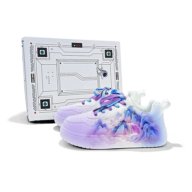 Cold Cicadas Yesterday Cushioning Balance Lightweight Breathable Low-Top Skateboard Shoes Unisex White Blue Purple-1