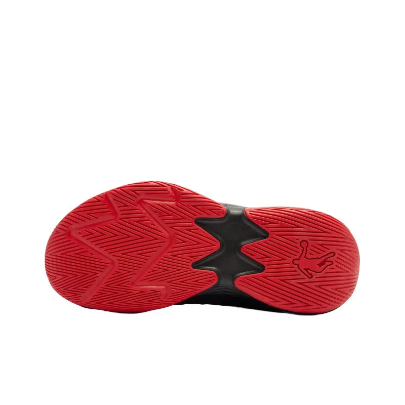 QIAODAN Anti Slip Wear Resistant Low Top Children's Basketball Shoes Black Red Teenagers-4