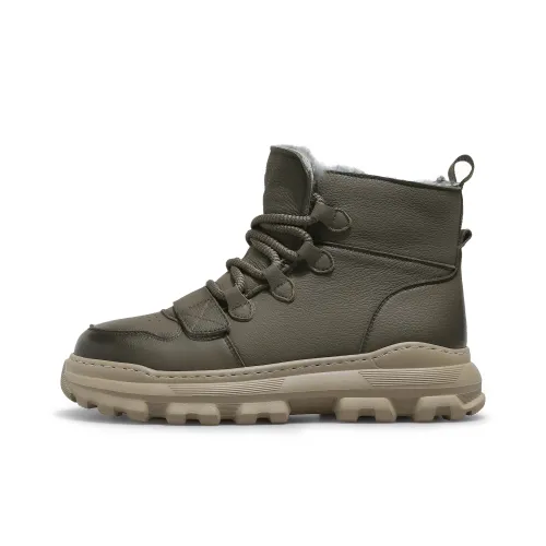 Desai Snow Boots Men Khaki, Gray Khaki