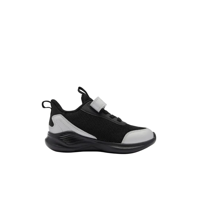 QIAODAN Anti Slip Wear Resistant Low Top Kids' Running Shoes Black Silver Children Aged 3 7 Years Old-1