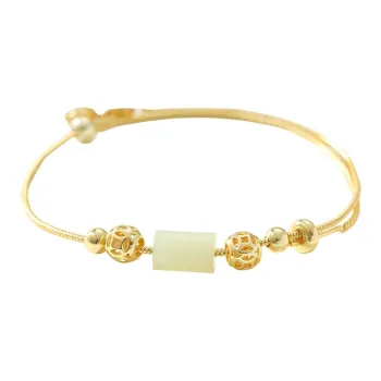 Andaozi Hetian Jade Bracelets Pale Greenish White Jade Women's