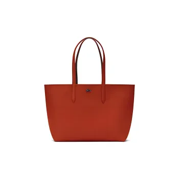 LACOSTE PVC Tote Bag Shopping Bag Shoulder Bag Handbag Large Size Women's Red Tea Brown & Dark Cloud Black