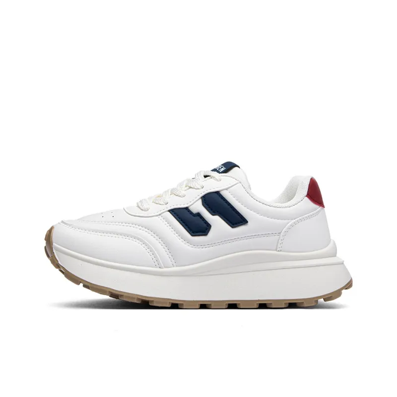 RENBEN Cushioning Wear Resistant Low Top Casual Shoes Women's Beige Dark Blue-0