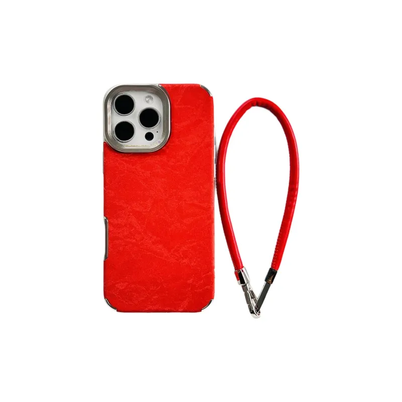 Wei Xin TPU Material Red Satin Snake Pattern Lanyard Phone Cases Compatible With IPhone 16/15/13/14/Pro/Ma-13