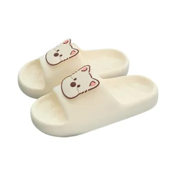 Thin Strips Slippers Unisex, Cream White