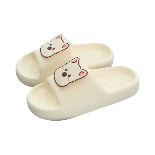 Thin Strips Slippers Unisex, Cream White