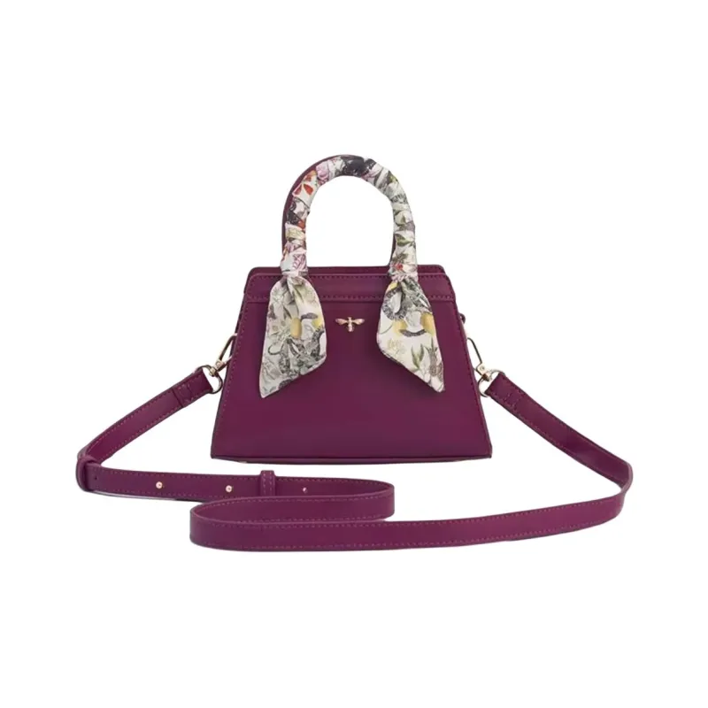 Fable PU One Shoulder Handbag Medium Size Women's Purple-1