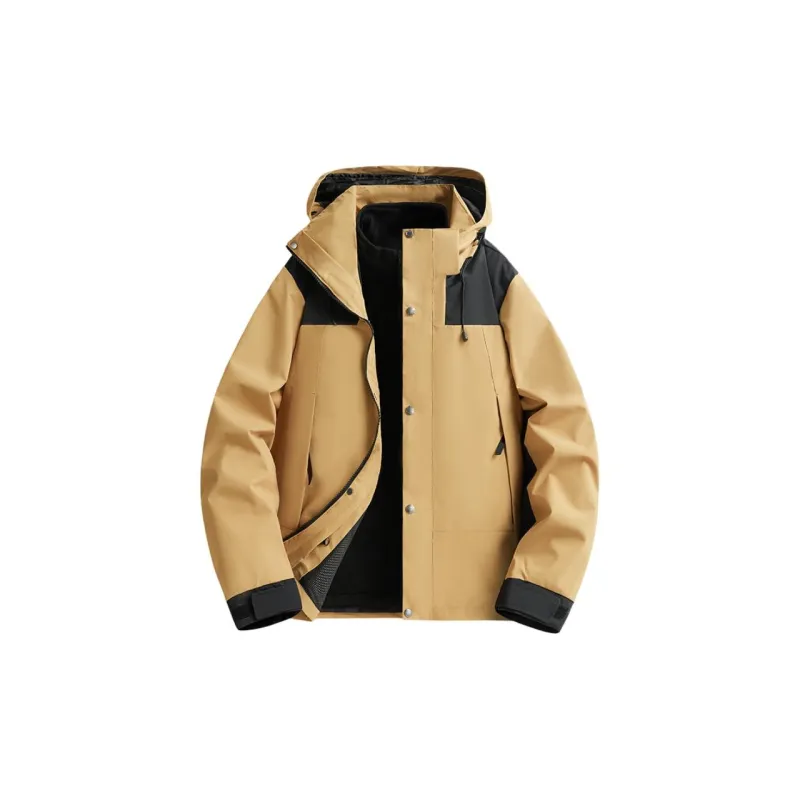 Yalu Water Resistant Windproof UV Protection Breathable Wear Resistant Warm Windbreaker Jacket Unisex Dark Khaki-5