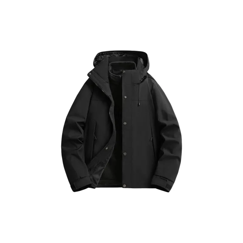 Yalu Water Resistant Windproof UV Protection Breathable Wear Resistant Warm Windbreaker Jacket Unisex Dark Khaki-0