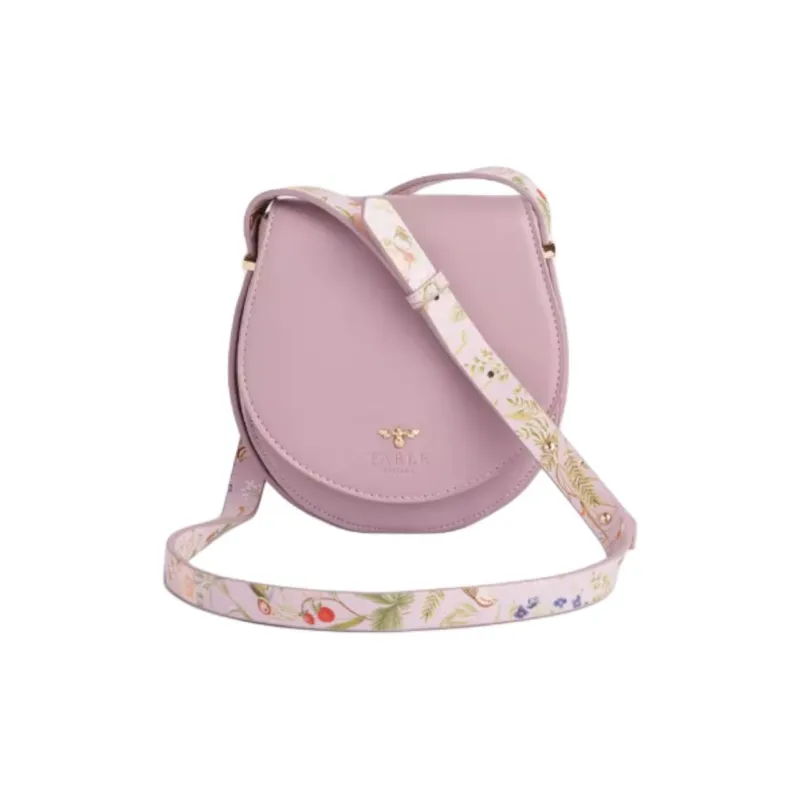 Fable PU Leather Saddle Bags Shoulder Bags Medium Size Women's Black/Violet-0