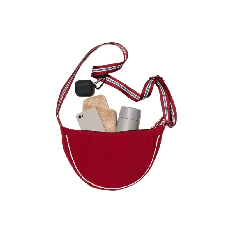 UNIQLO Polyamide Dumpling Bag, Crossbody Bag, Shoulder Bag Regular Women's Coral Red-2