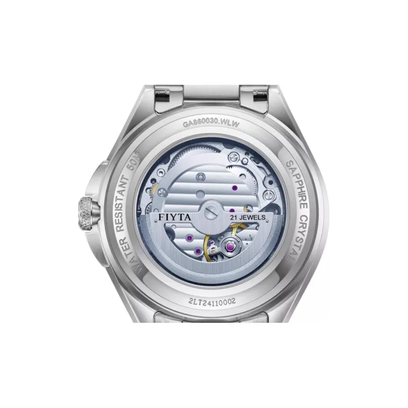 Fiyta Photographer Collection Automatic Mechanical Movement Stainless Steel Strap Watch Men's Watches Blue Dial-2
