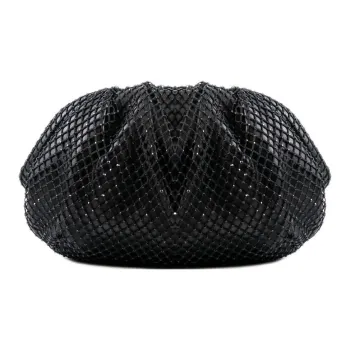 STUDIO AMELIA Chrome-Free Sheep Nappa Leather Clutch Mini Women's Black