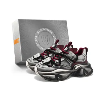 HACKBUTEER Total Crimson Storm Collection Low Top Chunky Sneakers Men's Box