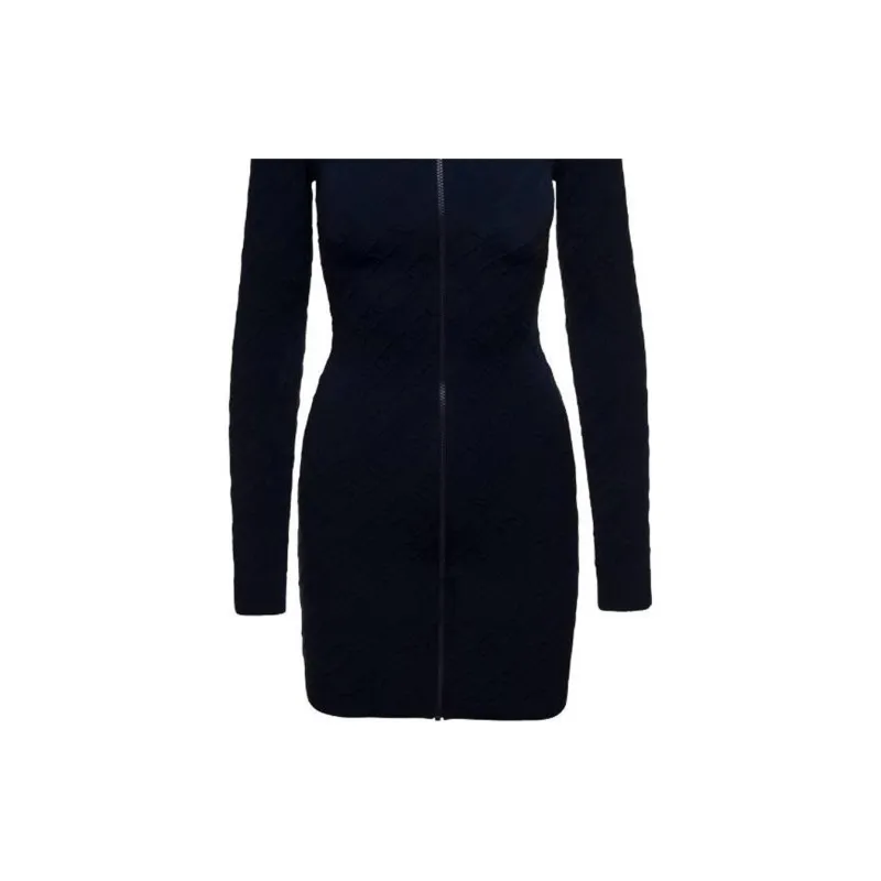 FENDI FW22 Long Sleeved Dress Women's Blue-2