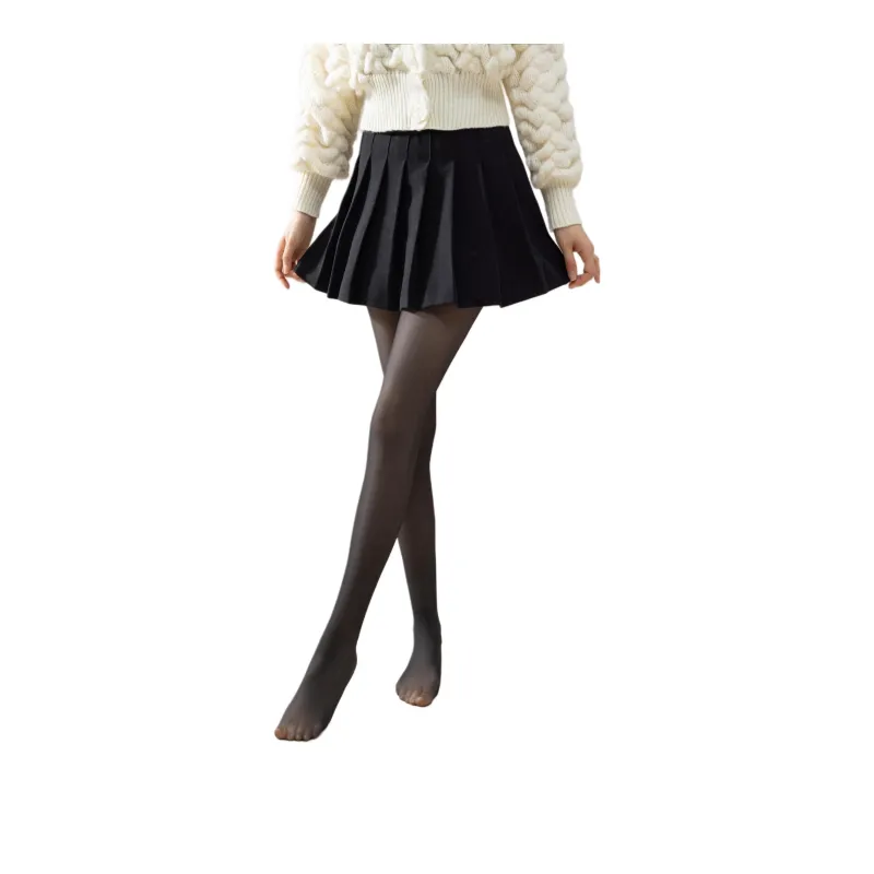 MIIOW Pantyhose Women's 1 Pack Black Transparent Skin-0