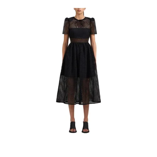 Self-portrait Short-Sleeved Dresses Women's Classic Black