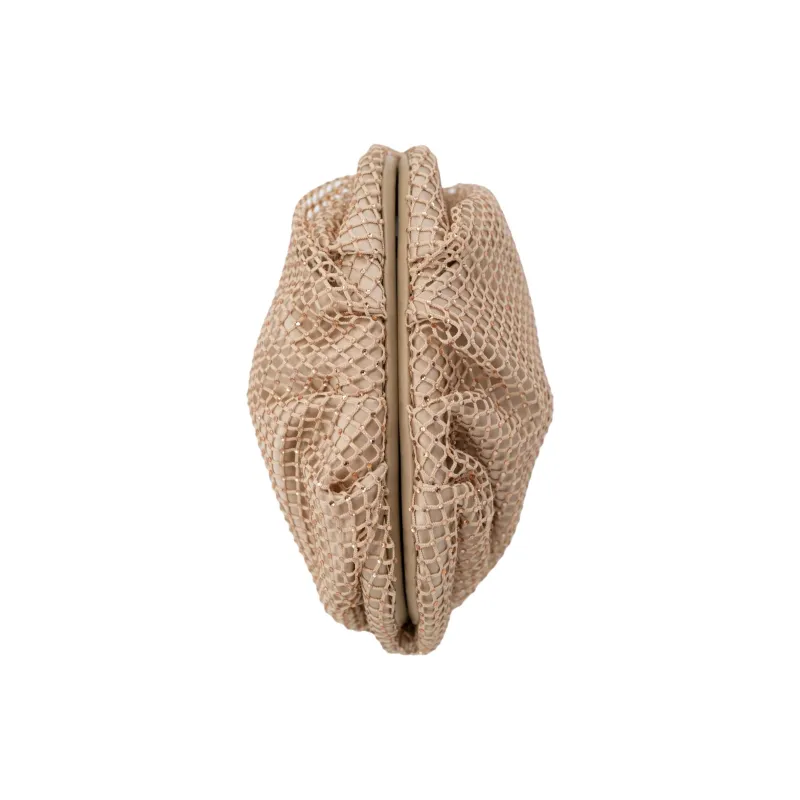 STUDIO AMELIA Silk Satin Clutch Mini Women's Champagne-2