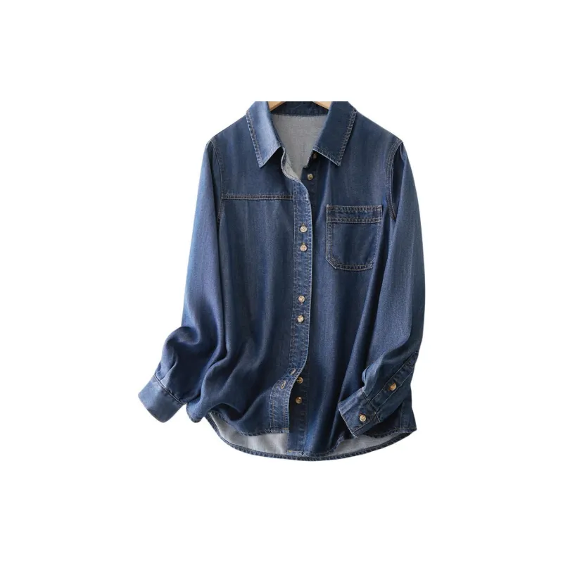 IHIMI Shirts Women's Denim Blue-1