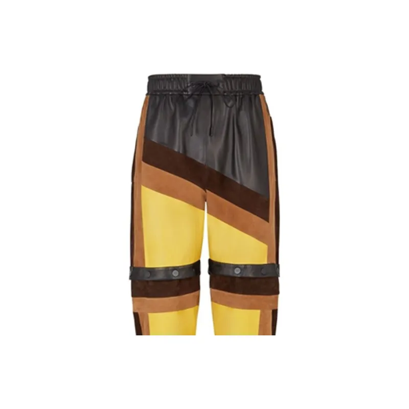 FENDI Knitted Sweatpants Men's Yellow-2