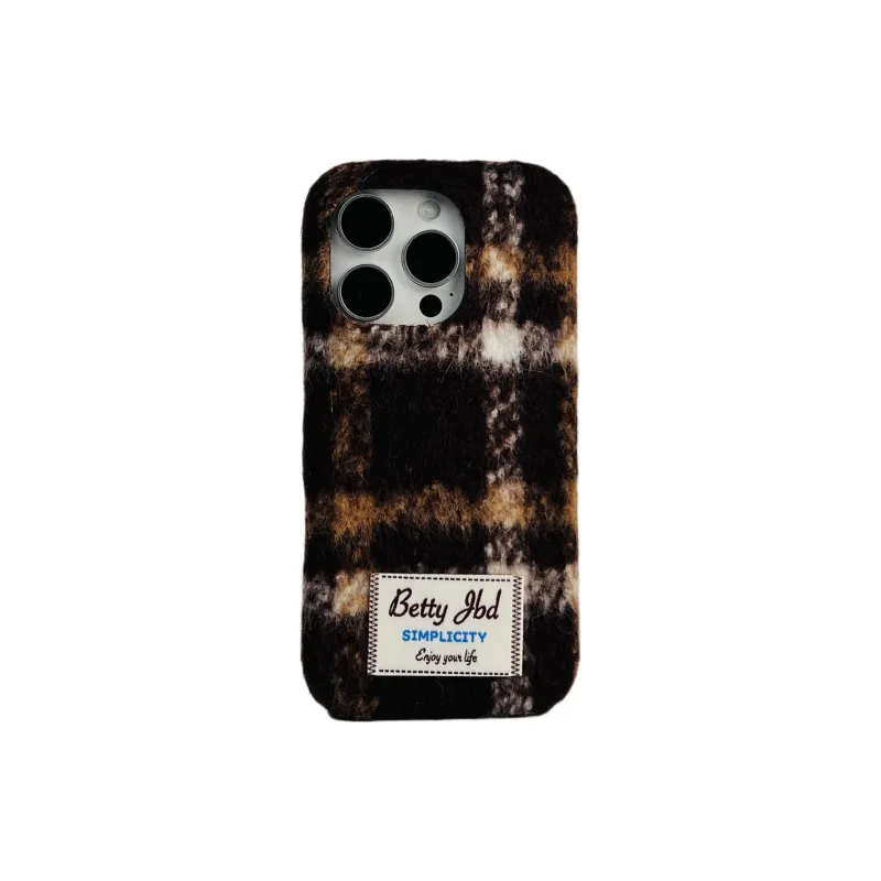 Wei Xin Plush Material Label Plush Mesh Phone Cases Compatible With IPhone 16/15 Pro Max/Apple 13/14 Pro/Max-8