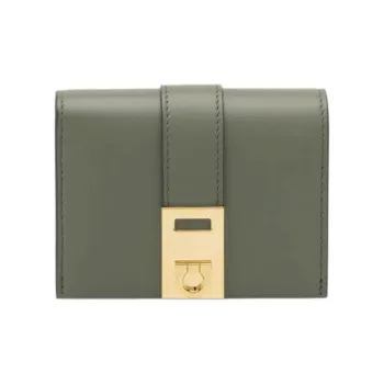 FERRAGAMO Calfskin Wallet Women's Dark Gray