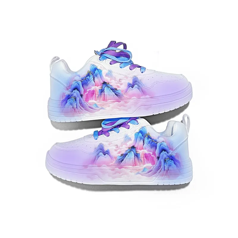 Cold Cicadas Yesterday Cushioning Balance Lightweight Breathable Low-Top Skateboard Shoes Unisex White Blue Purple-2