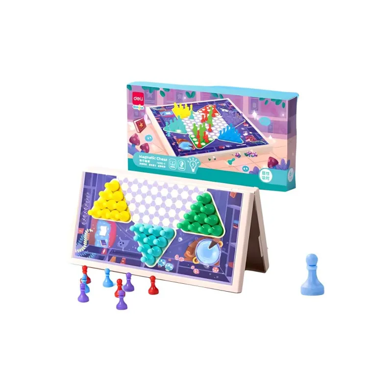 Deli Flight Chess, Checkers, Go, Stratego, Chinese Chess, Magnetic Foldable Puzzle Games, Portable Board Games-1
