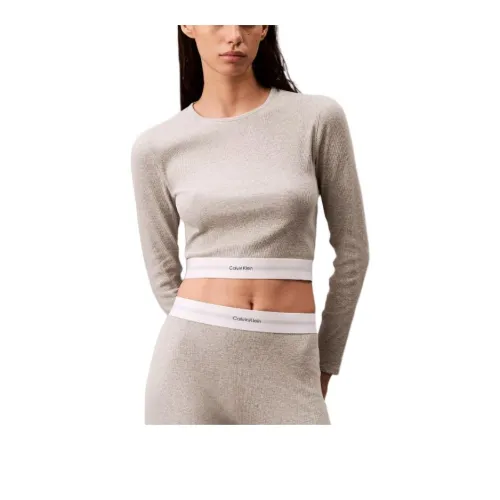 CALVIN KLEIN Pajama Tops Women's Gray