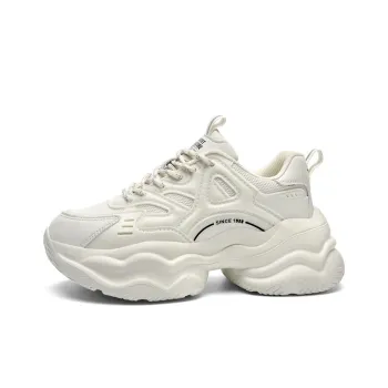 AOKANG Cushioning Height Increasing Lightweight Low-Top Chunky Sneakers Women's Beige