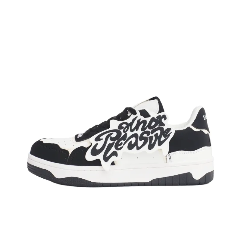 PAIN OR PLEASURE Low Top Kids' Skateboarding Shoes White Teenagers-0