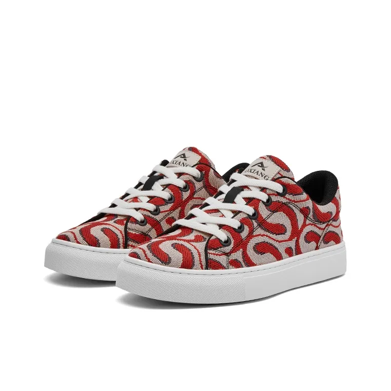 Oak Elephant Breathable Low Top Canvas Shoes Men's Red-2