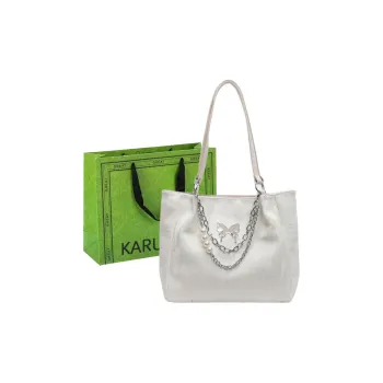 KARUISHA Pu Handbag Shoulder Bag Women's Black Ecru Silver Coffee