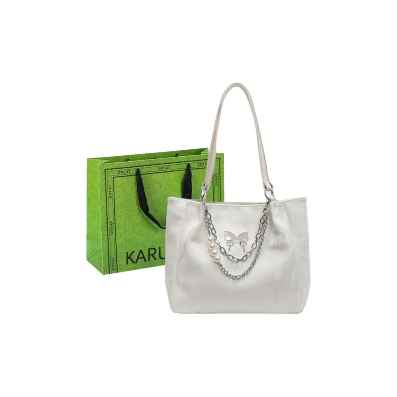 KARUISHA Pu Handbag Shoulder Bag Women's Black Ecru Silver Coffee-0