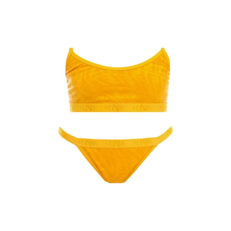 FENDI Two-Piece Swimsuits Women's Yellow-3