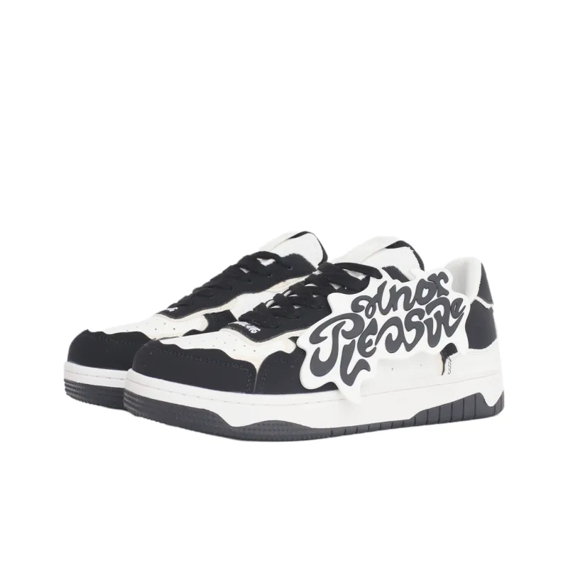 PAIN OR PLEASURE Low Top Kids' Skateboarding Shoes White Teenagers-4