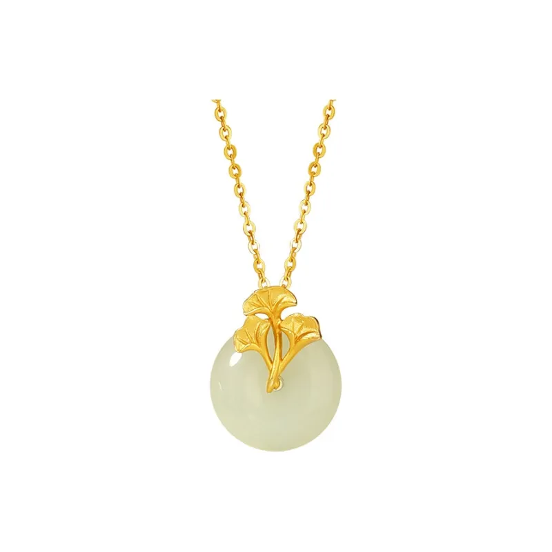 CHINA GOLD Hetian Jade Necklaces White Jade/Pale Greenish White Jade Women's-0