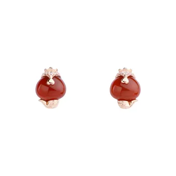 CHINA GOLD Agate Earrings Women's