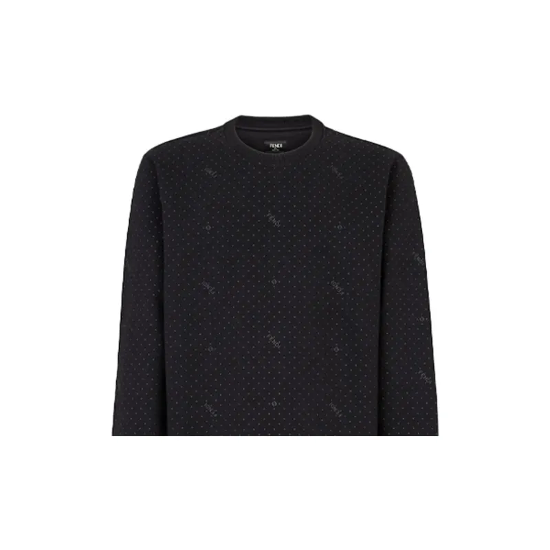 FENDI Ff Logo Velvet Sweatshirt-3