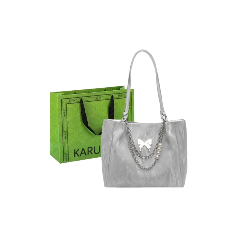 KARUISHA Pu Handbag Shoulder Bag Women's Black Ecru Silver Coffee-12