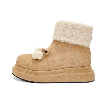 KATHRYN WILSON Warm And Wear Resistant Short Snow Boots Women's Khaki