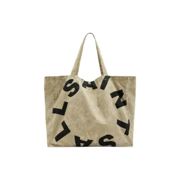 ALLSAINTS Organic Cotton Tote Bag Shopping Bag Shoulder Bags Large Size Men's Taupe