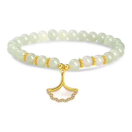 Lao Feng Xiang Hetian Jade Bracelets White Jade/Pale Greenish-White Jade Women's