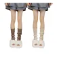 2 Pack (Light Khaki+Light Coffee) Crew Socks, 40cm