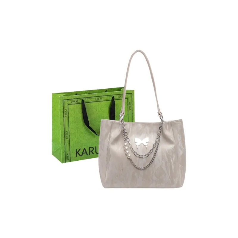 KARUISHA Pu Handbag Shoulder Bag Women's Black Ecru Silver Coffee-23